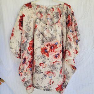 CAbi Vintage Gypsy Floral Silk Blouse Size XL